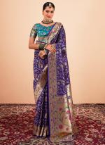 Paithani Silk Blue Festival Wear Weaving Saree